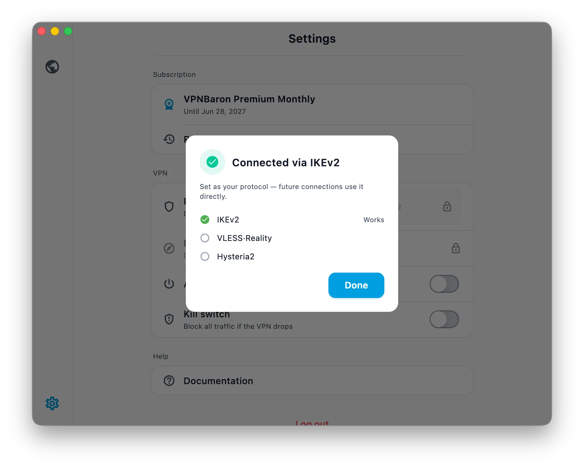Pathfinder done: connected via the working protocol, set as the default